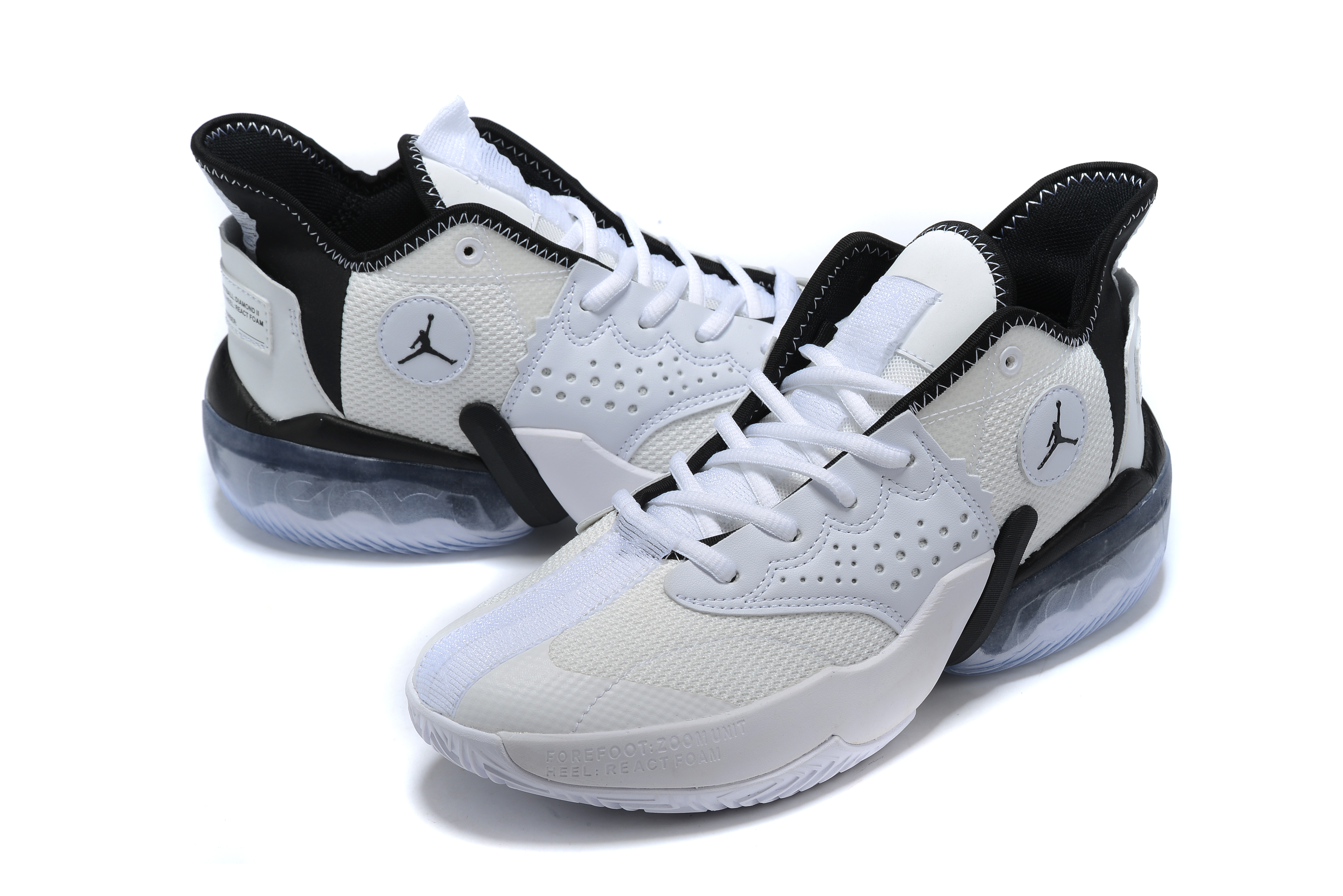 Jumpman Diamond Mid White Black Shoes